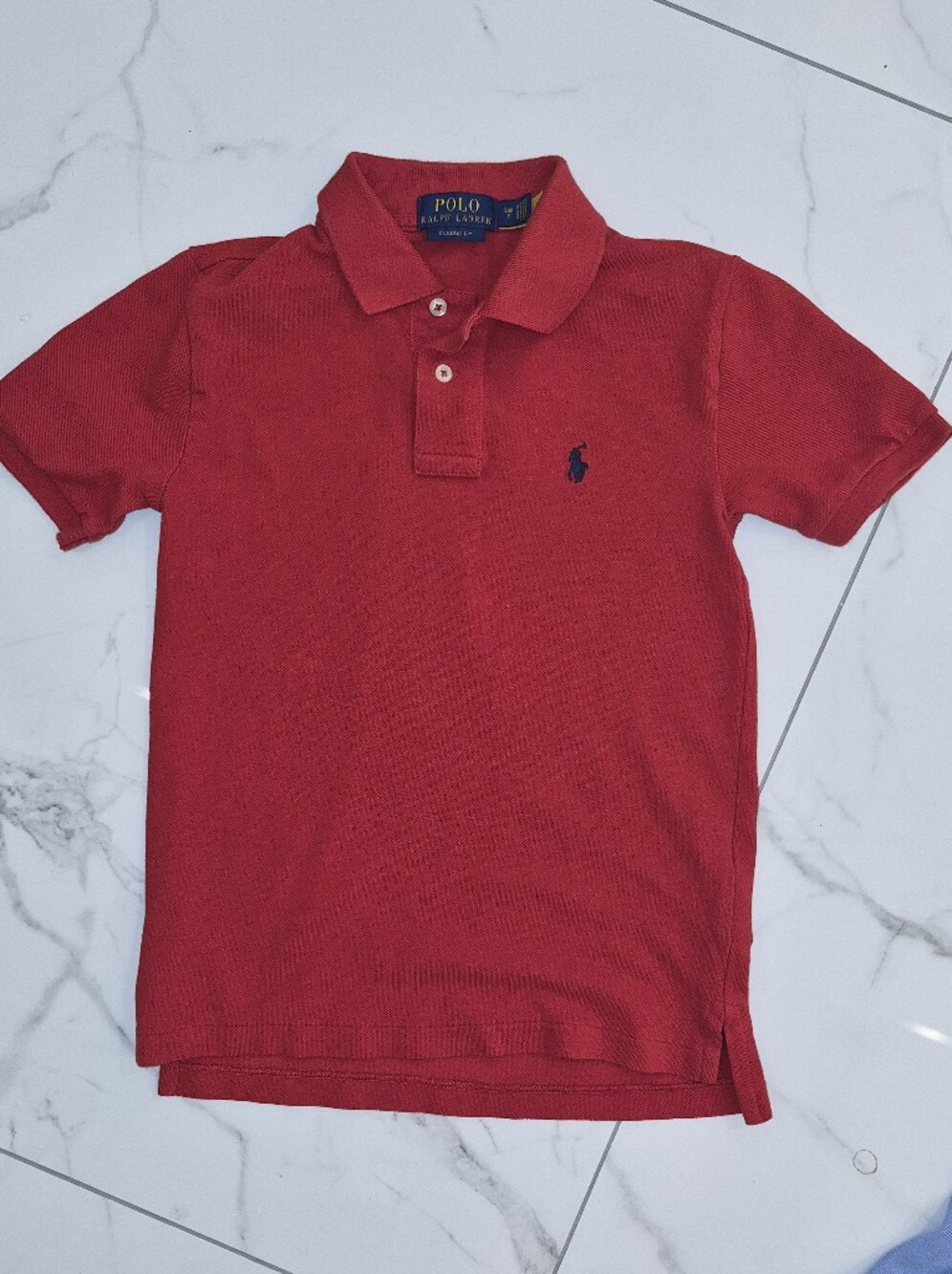 Polo by Ralph Lauren Boys Red Polo with Navy Logo